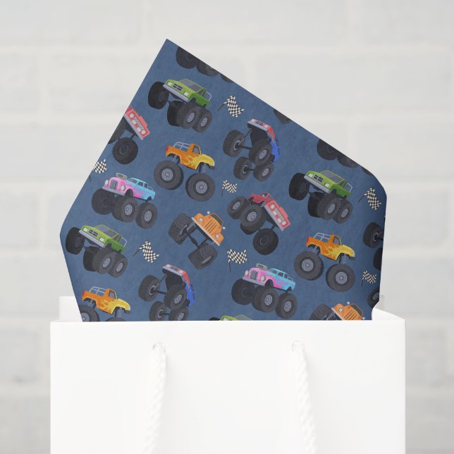 Dekoupage Monster Trucks Geburtstagsparty Seidenpapier (Geschenktüte)