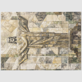 Dekoupage Mosaic Christ the Redeemer Statue Brasil Seidenpapier