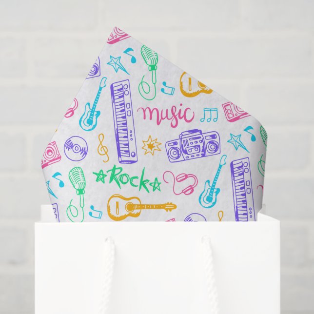 Dekoupage Music Geburtstagsfeier Seidenpapier (Geschenktüte)