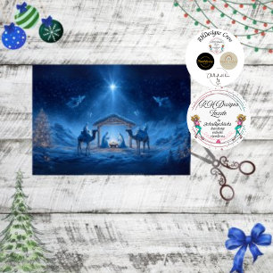Dekoupage Nativszene Blue Night Sky Seidenpapier