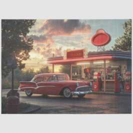 Dekoupage Nostalgic Red American Car Collector Seidenpapier