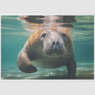 Dekoupage Ocean Manatee Family Seidenpapier