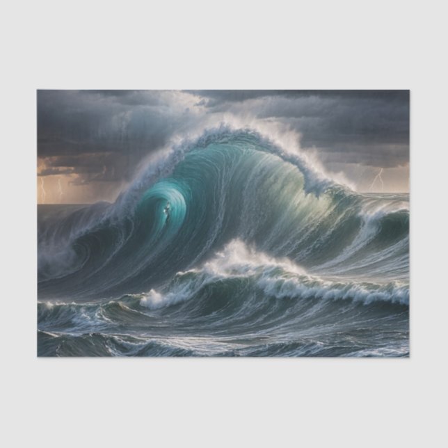 Dekoupage of Wild Wave Ocean Nautical Seidenpapier (Vorderseite)