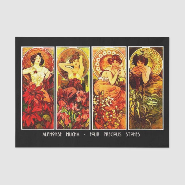 Dekoupage Paper 10"x15" - Alphonse Mucha 21 Seidenpapier (Vorderseite)