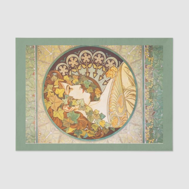 Dekoupage Paper 10"x15" - Alphonse Mucha 22 Seidenpapier (Vorderseite)