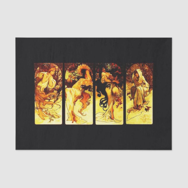 Dekoupage Paper 10"x15" - Alphonse Mucha 24 Seidenpapier (Vorderseite)