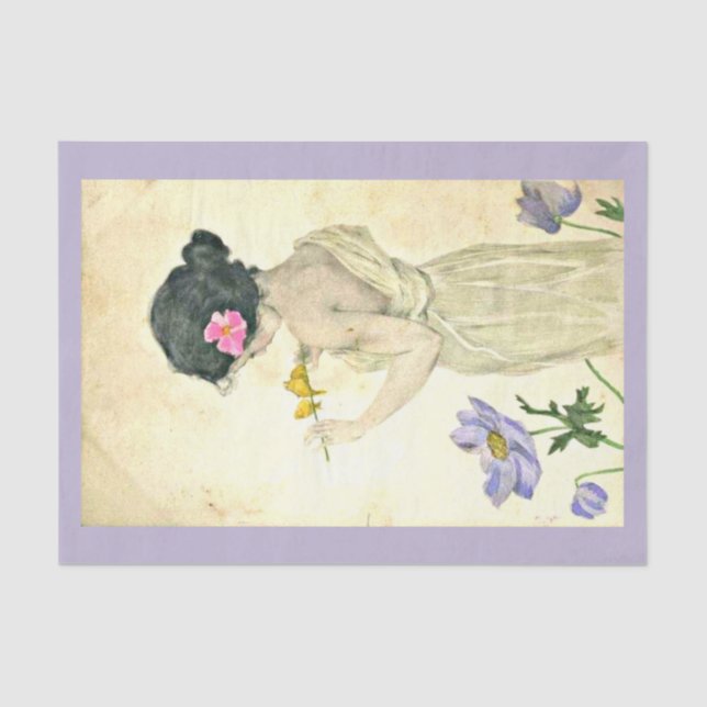 Dekoupage Paper 10"x15" - Raphael Kirchner 19 Seidenpapier (Vorderseite)