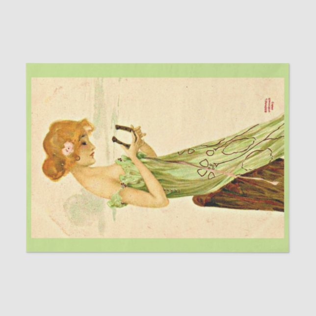 Dekoupage Paper 10"x15" - Raphael Kirchner 8 Seidenpapier (Vorderseite)