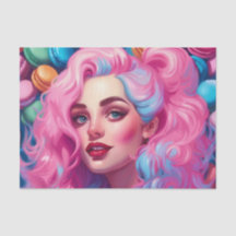 Dekoupage Paper der rosa und blauen Macaron-Süsse