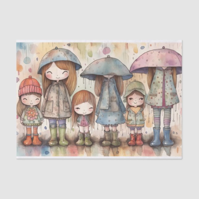 Dekoupage Paper Doll Girls Seidenpapier (Vorderseite)