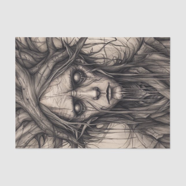 Dekoupage Paper von Wald-Mensch-Wäldern Seidenpapier (Vorderseite)