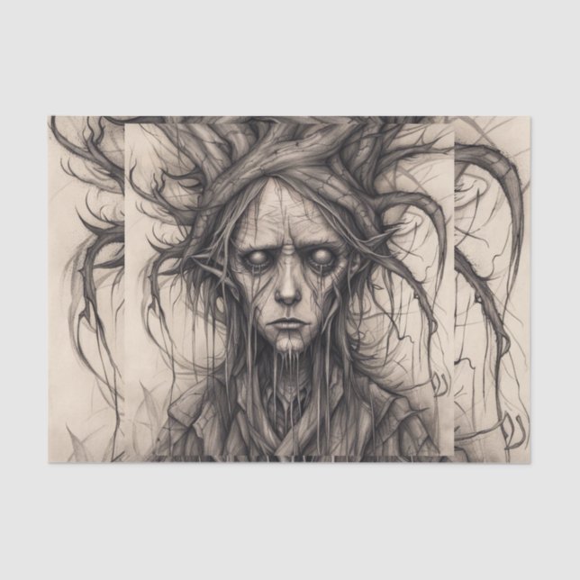 Dekoupage Paper von Wald-Mensch-Wäldern Seidenpapier (Vorderseite)