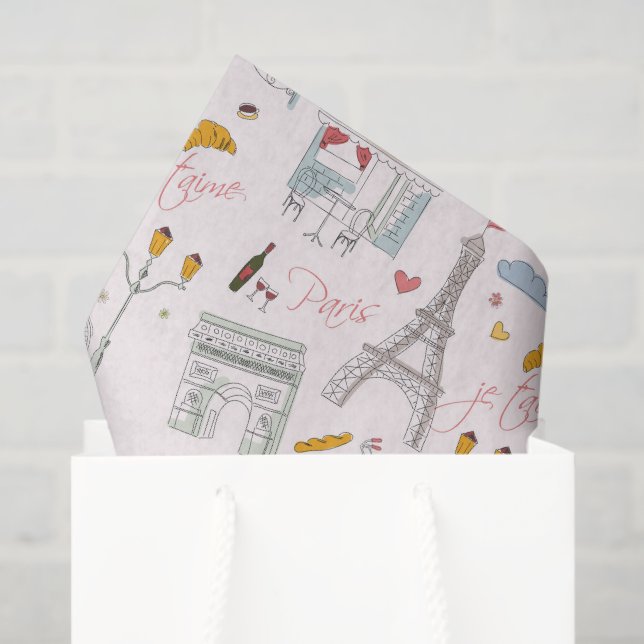 Dekoupage Paris Seidenpapier (Geschenktüte)