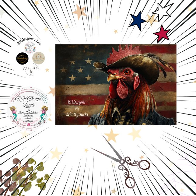 Dekoupage Patriotic Rooster Flag Seidenpapier (Von Creator hochgeladen)