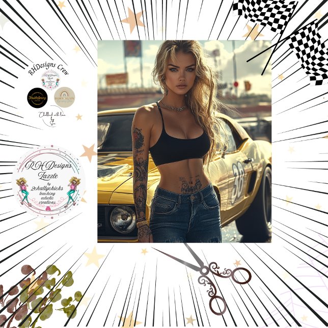 Dekoupage Poster von Blonde Chic und ihrem Muskelw Seidenpapier (Von Creator hochgeladen)