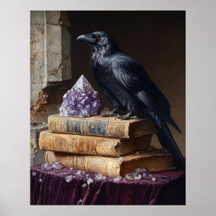 Dekoupage Rabe und Amethyst Gothic Poster