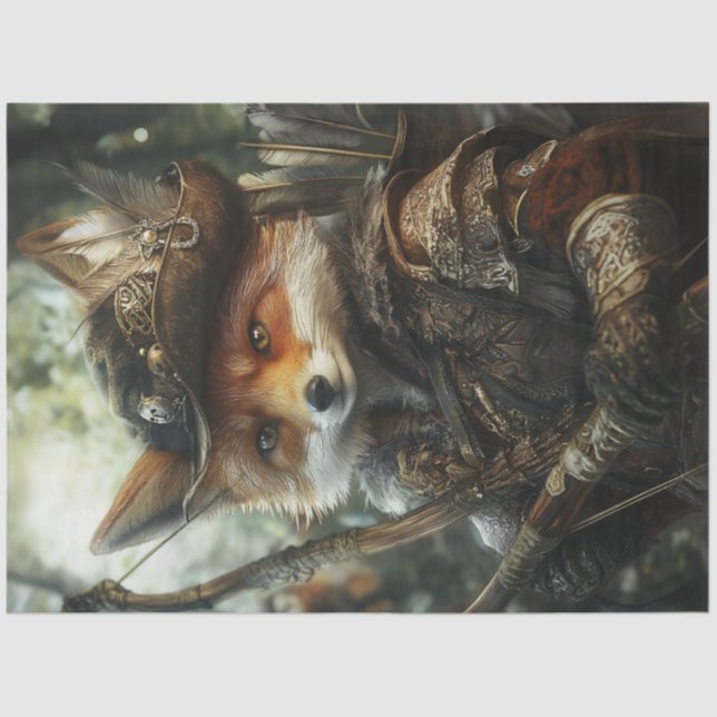 Dekoupage Red Fox als Robin Hood of the Forest Seidenpapier (Vorderseite)