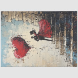 Dekoupage Romantisches Valentinisches Paar in Lieb Seidenpapier