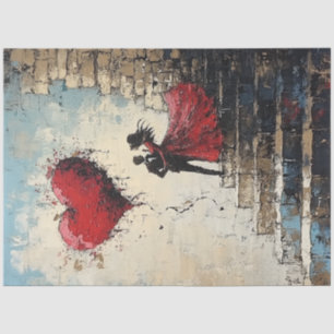 Dekoupage Romantisches Valentinisches Paar in Lieb Seidenpapier