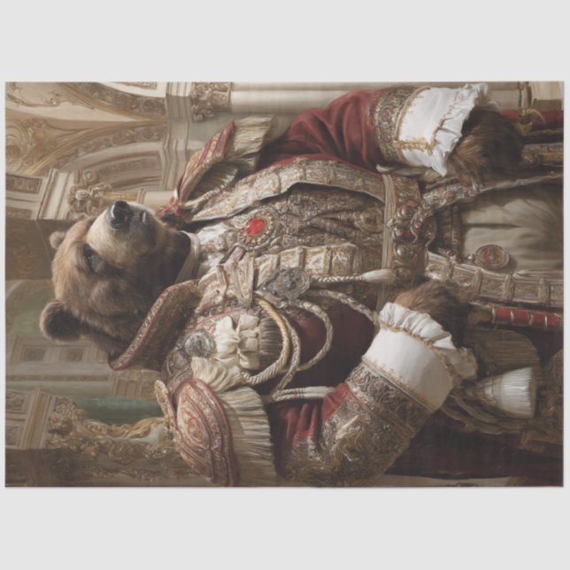 Dekoupage Royal Bar Portrait Aristokratische Kostü Seidenpapier (Vorderseite)