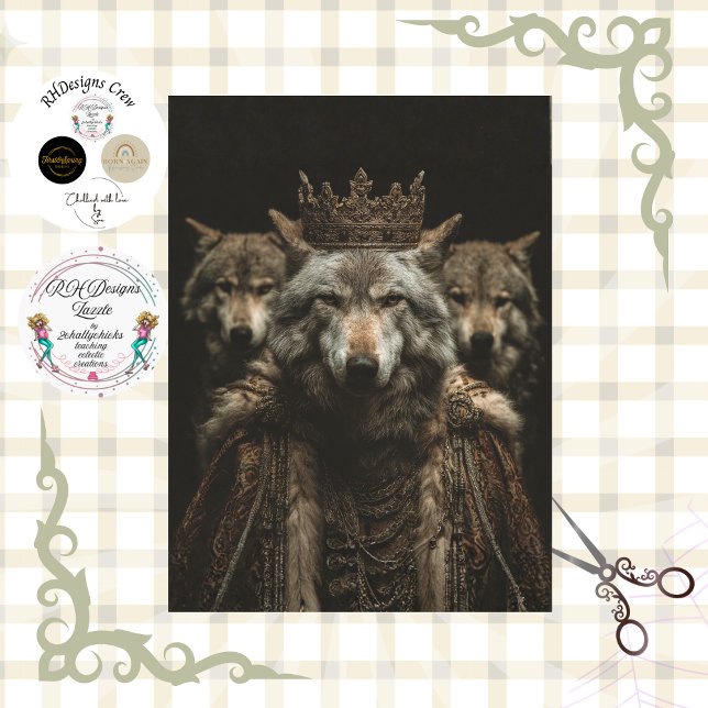 Dekoupage Royal Gothic Wolf Art Poster Seidenpapier (Von Creator hochgeladen)