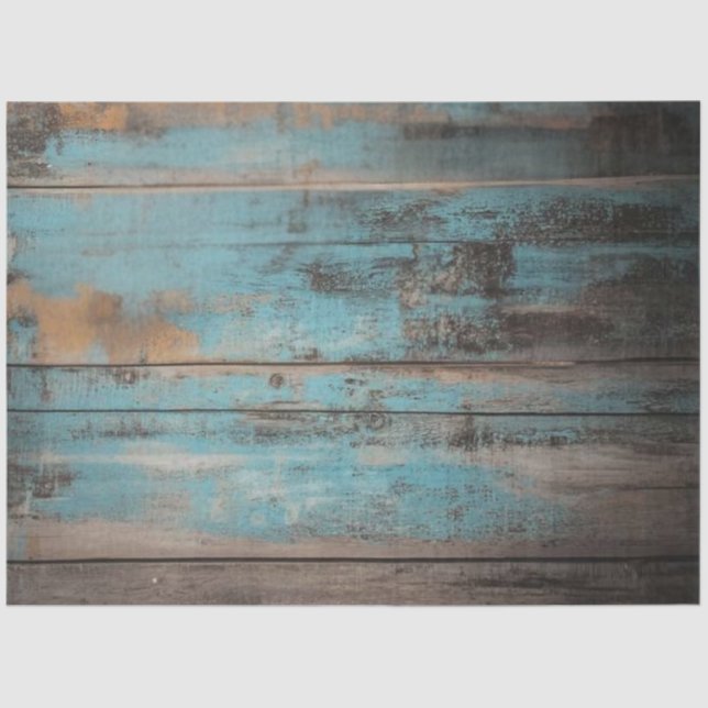 Dekoupage Rustic Blue Shabby Chic Hintergrund Seidenpapier (Vorderseite)