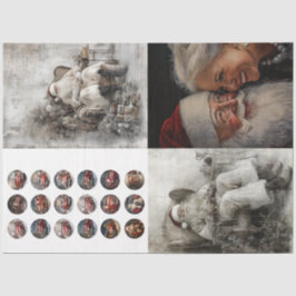 Dekoupage Set von 4 Designs Santa, Mr. Santa Seidenpapier