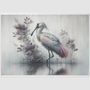 Dekoupage, Spoonbill Bird, Gewebepapier Seidenpapier