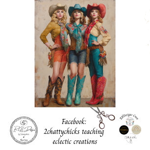 Dekoupage-Stiefel-tanzende Western-Cowgirls Seidenpapier