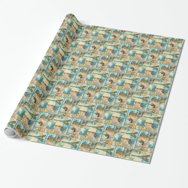 Dekoupage Tissue Paper Blue Paris Wrapping Paper Geschenkpapier (Ungerollt)