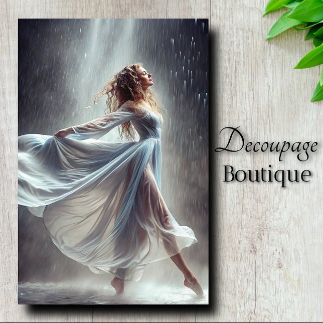 Dekoupage Tissue Paper des Blue Rainlight Dancers  Seidenpapier (Blue Rainlight dancer Photo Decoupage Tissue Paper)