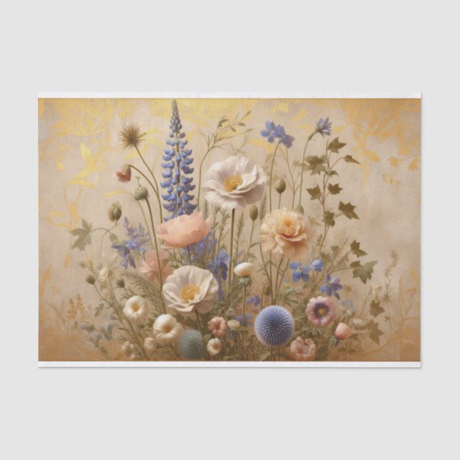 Dekoupage Tissue Paper Floral Design Seidenpapier (Vorderseite)
