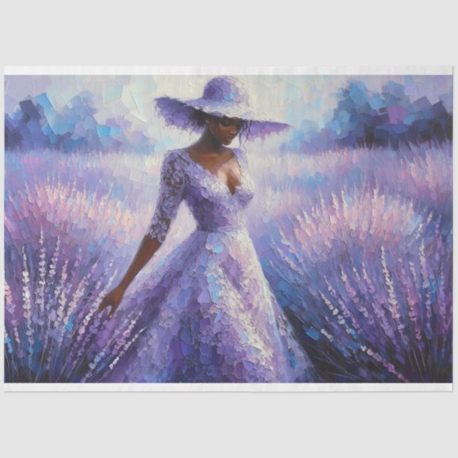 Dekoupage Tissue Paper Lavender Lady Design Seidenpapier (Vorderseite)