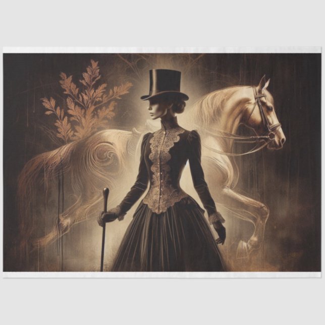 Dekoupage Tissue Paper Reitschian Gothic Viktorian Seidenpapier (Vorderseite)