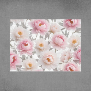 Dekoupage Tissue Paper (rosa und weiße Blume) Seidenpapier