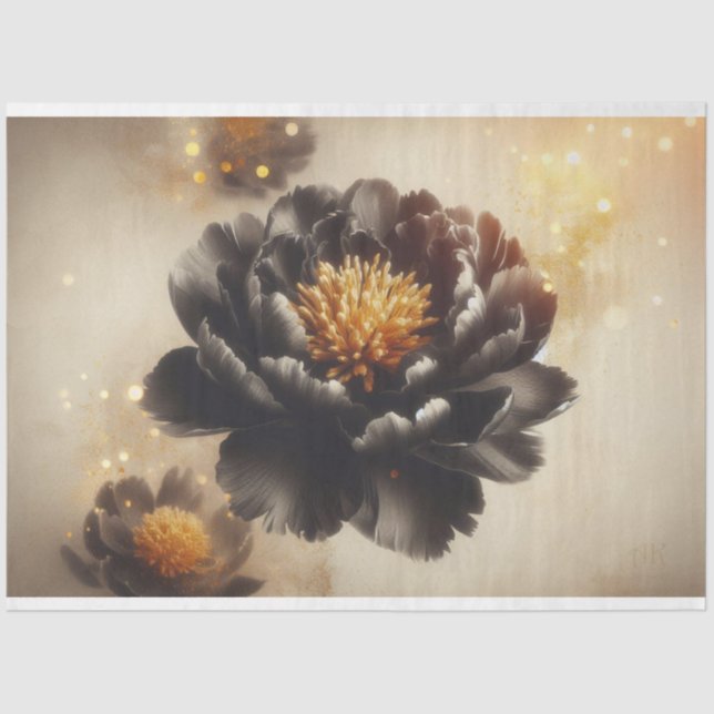 Dekoupage Tissue Paper von Black Beauty Peony Rose Seidenpapier (Vorderseite)