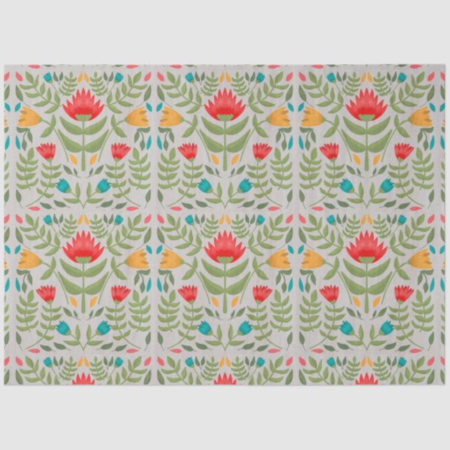 Dekoupage-Tissue-Papier für Folklore-Blume Seidenpapier (Vorderseite)