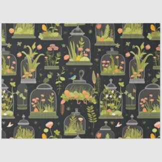 Dekoupage Tissue Terrarias Cloches Bell Jar Seidenpapier