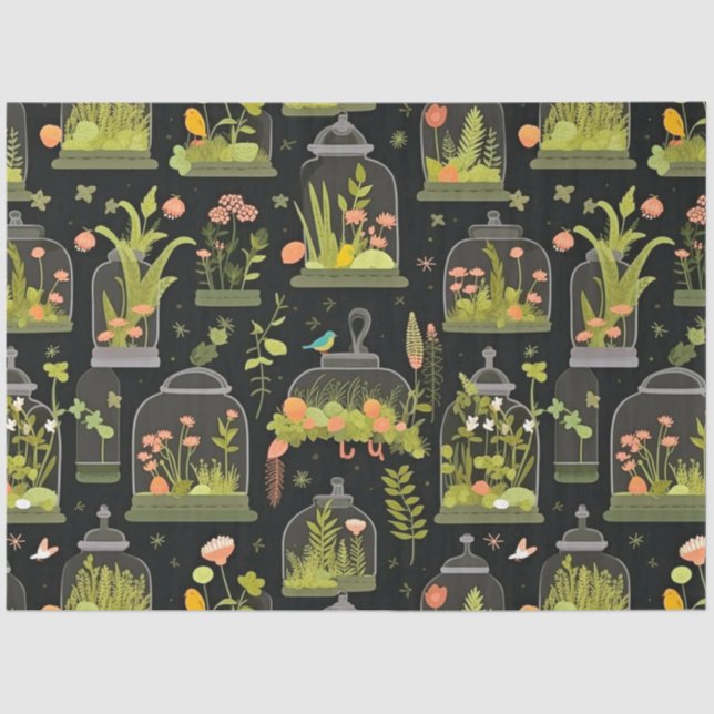 Dekoupage Tissue Terrarias Cloches Bell Jar Seidenpapier (Vorderseite)