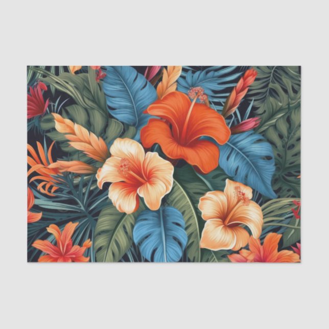 Dekoupage Tropical Floral Paper - Lebhafte Blume Seidenpapier (Vorderseite)