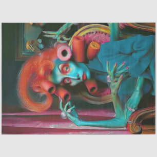 Dekoupage Übertrieben häufig vorgestellte Person W Seidenpapier