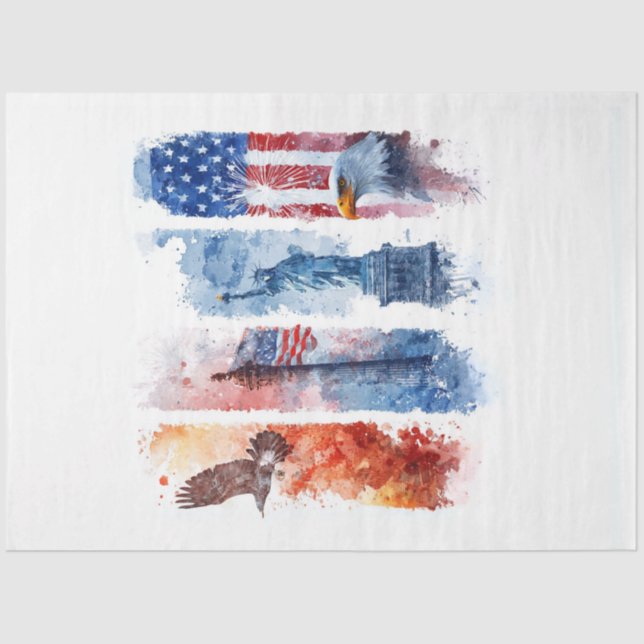 Dekoupage USA Panels Ähnlich wie Tumblers Seidenpapier (Vorderseite)