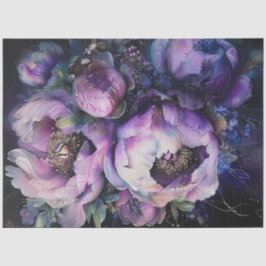 Dekoupage Vibranly Lila Pink Peonies Digital Seidenpapier