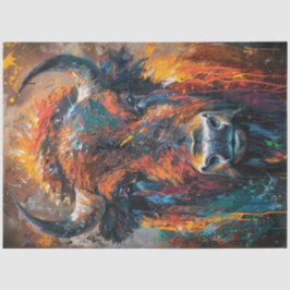 Dekoupage Vibrant Bison Oil Painting Seidenpapier