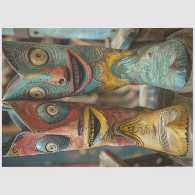 Dekoupage Vintag Charmed Cowboy Stiefel mit Faces Seidenpapier (Vorderseite)