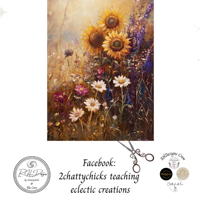 Dekoupage Vintag Painting Sonnenblumen & Wildblume Seidenpapier (Von Creator hochgeladen)
