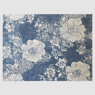Dekoupage Vintage Spitzen und Denim Textur Seidenpapier