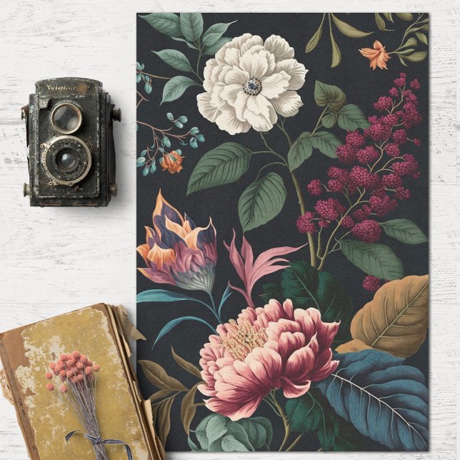 Dekoupage Vintager dunkler Blume Seidenpapier (Von Creator hochgeladen)