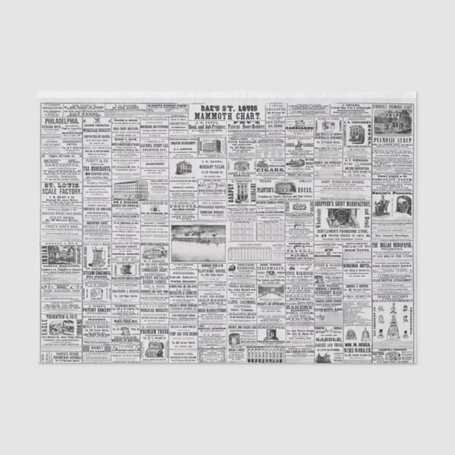 Dekoupage Vintager Zeitungskatalog Seidenpapier (Vorderseite)