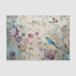 Dekoupage von Blue Bird farbenfrohe Blumengeschich Seidenpapier